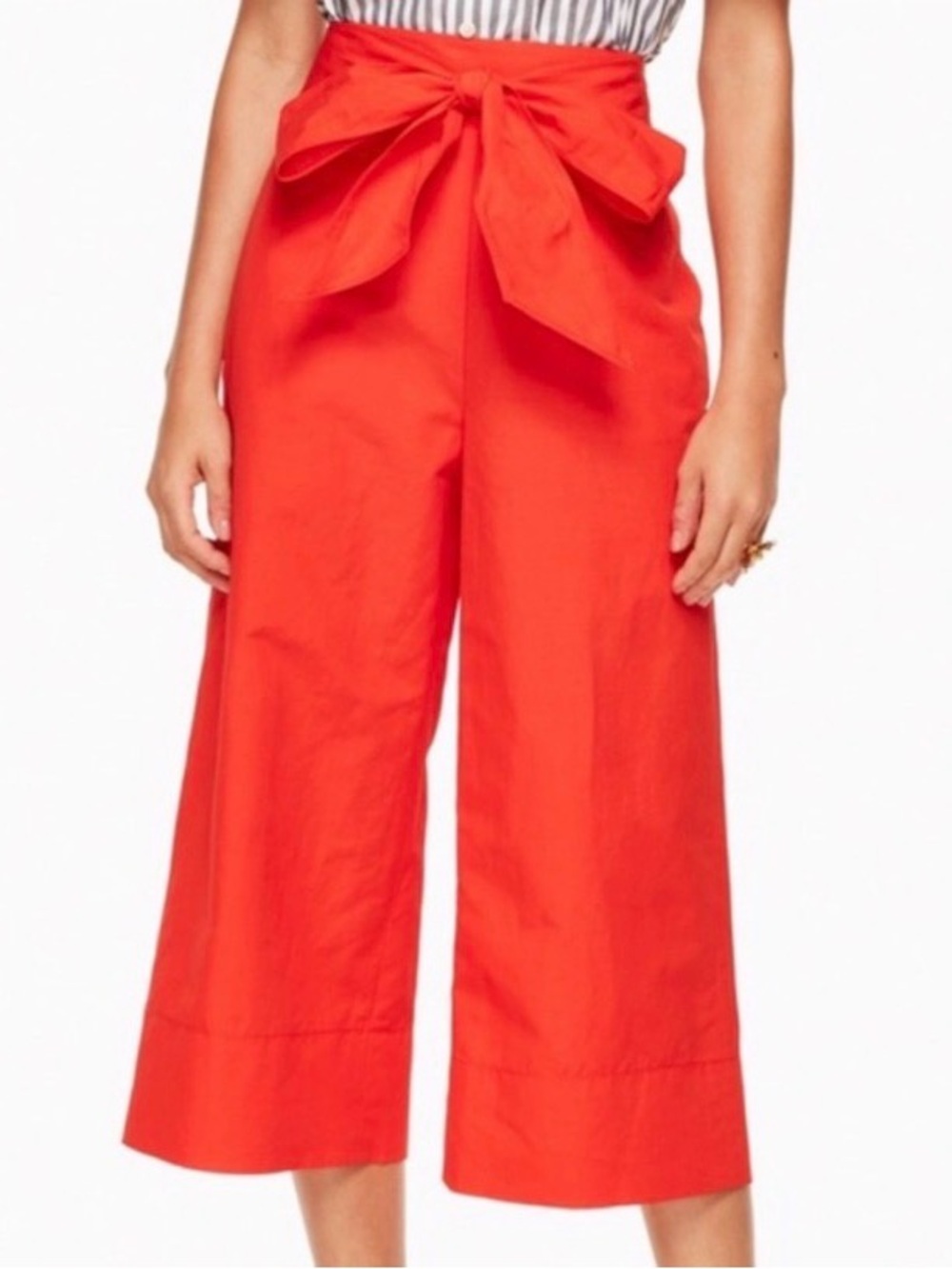 Kate Spade Cherry Pepper Slub Linen/ Cotton Colotte Scenic Route Pants Size 2